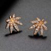 Marijuana Leaf Crystal Stud Earrings - Image 6