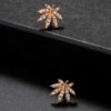 Marijuana Leaf Crystal Stud Earrings - Image 7
